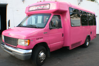 20 Passenger Pink Limousine Bus