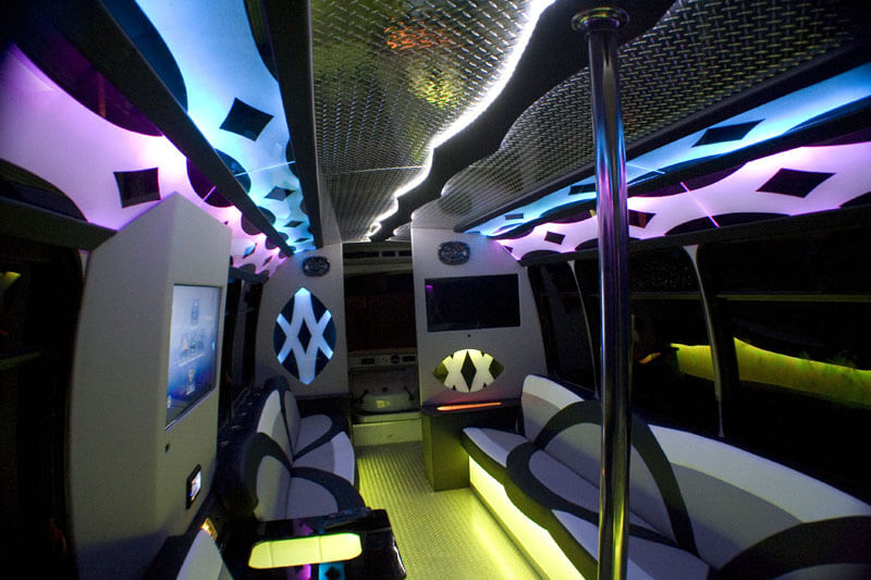 30 Passenger Black Limousine Bus